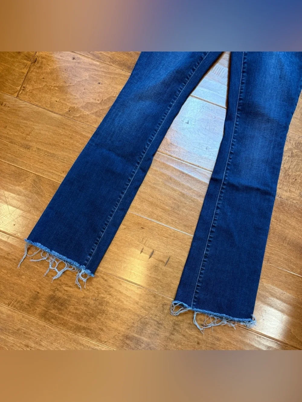 L’AGENCE Ruth High Rise Straight Jeans Raw Hem Dark Wash 26